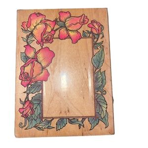 All Night Media Classic Rose Frame 205J Wood Mounted Rubber Stamp Flowers 1993.